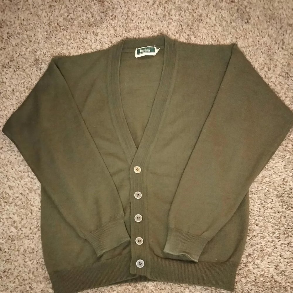Vintage Wolsey olive green cardigan
